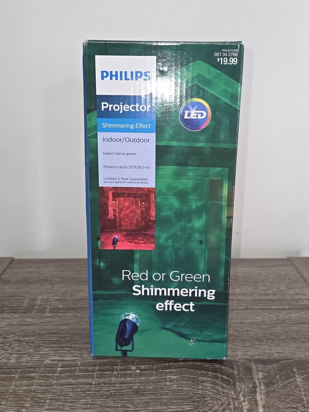 Philips LED Motion Projector, Red Or Green Shimmering Effect, Indoor/Outdoor New